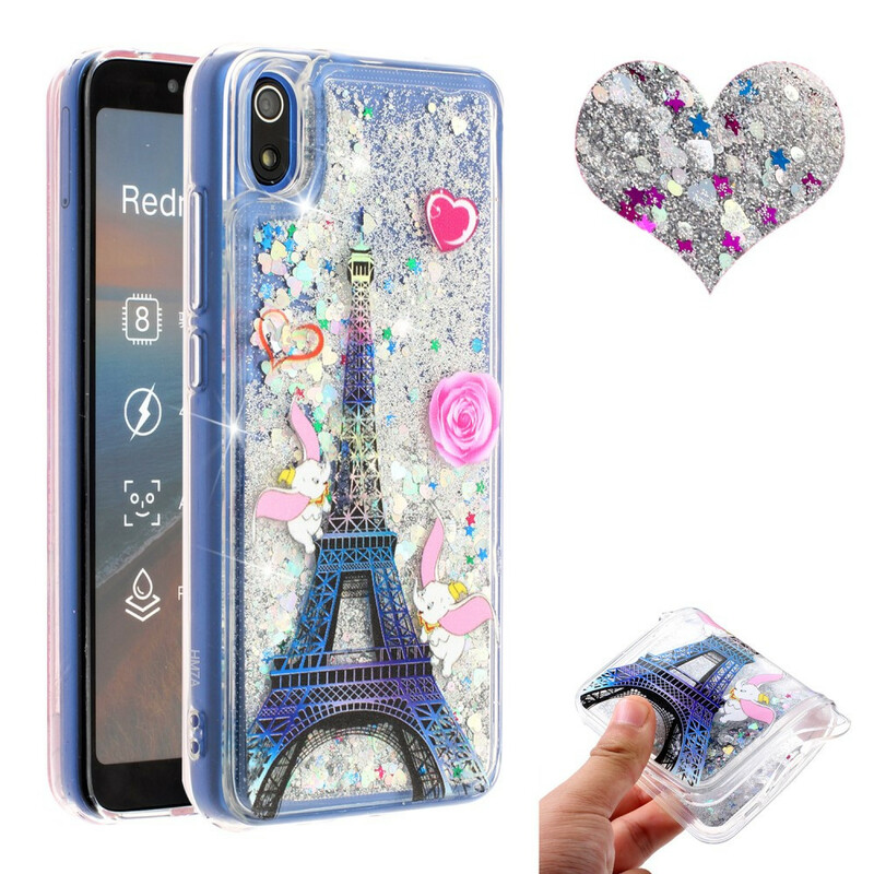 Coque Xiaomi Redmi 7A Tour Eiffel Paillettes