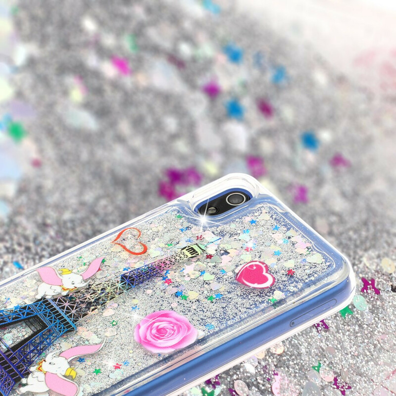 Coque Xiaomi Redmi 7A Tour Eiffel Paillettes