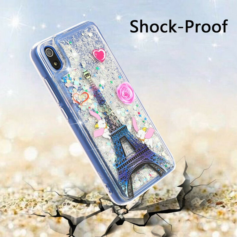 Coque Xiaomi Redmi 7A Tour Eiffel Paillettes