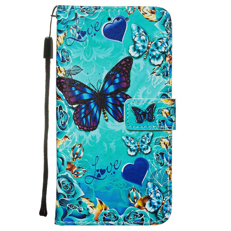 Housse Xiaomi Redmi Note 8 Pro Love Butterflies à Lanière