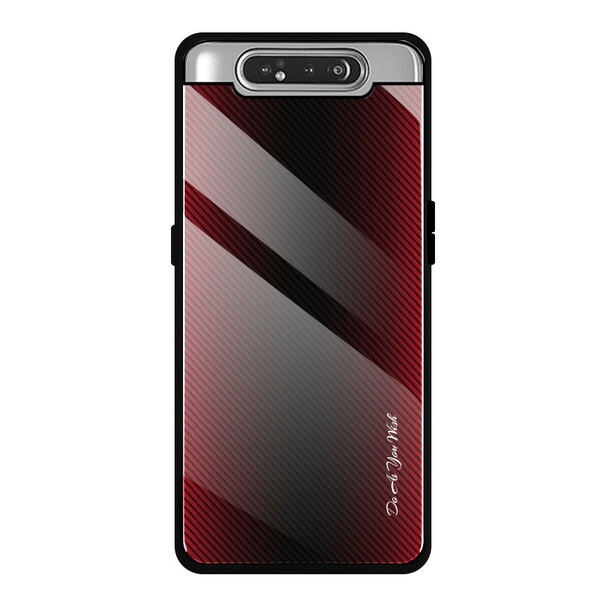 Coque Samsung Galaxy A80 Verre Trempé Fibre Carbone