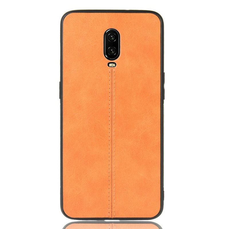 Coque OnePlus 6T Style Cuir Coutures