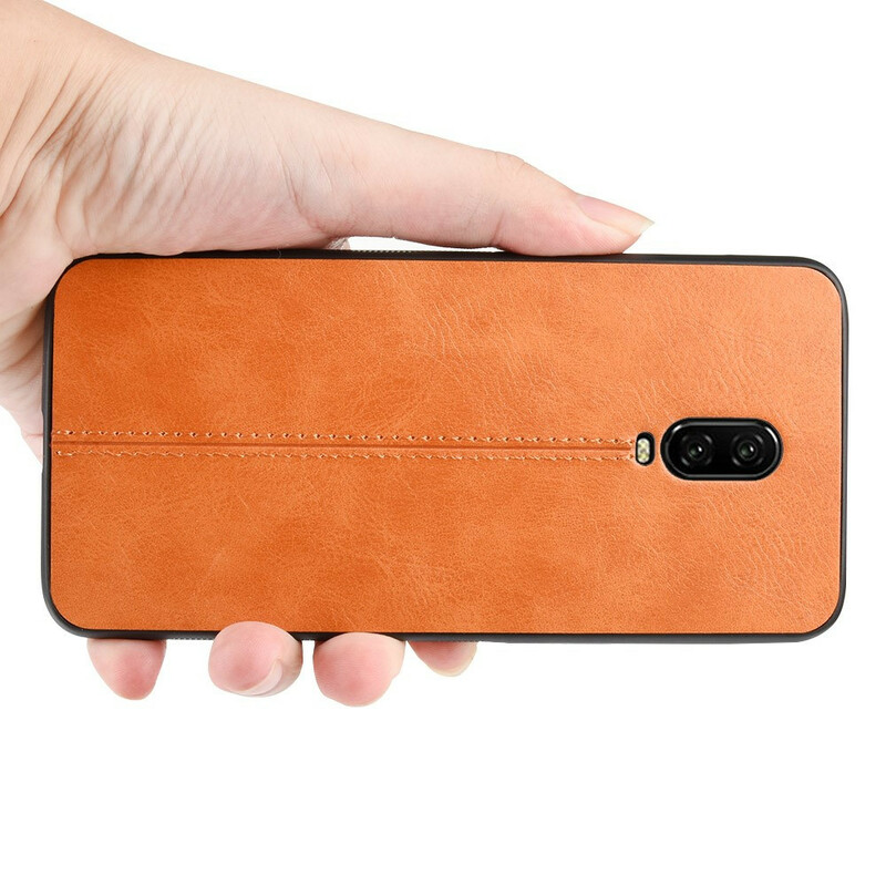 Coque OnePlus 6T Style Cuir Coutures