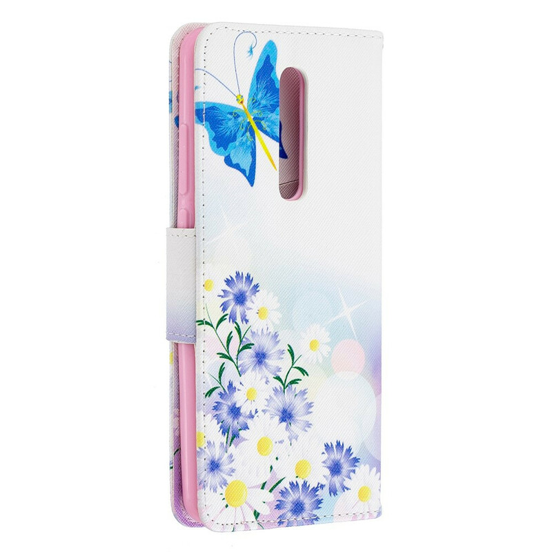 Housse Xiaomi Mi 9T / Mi 9T Pro Papillons et Fleurs Peints