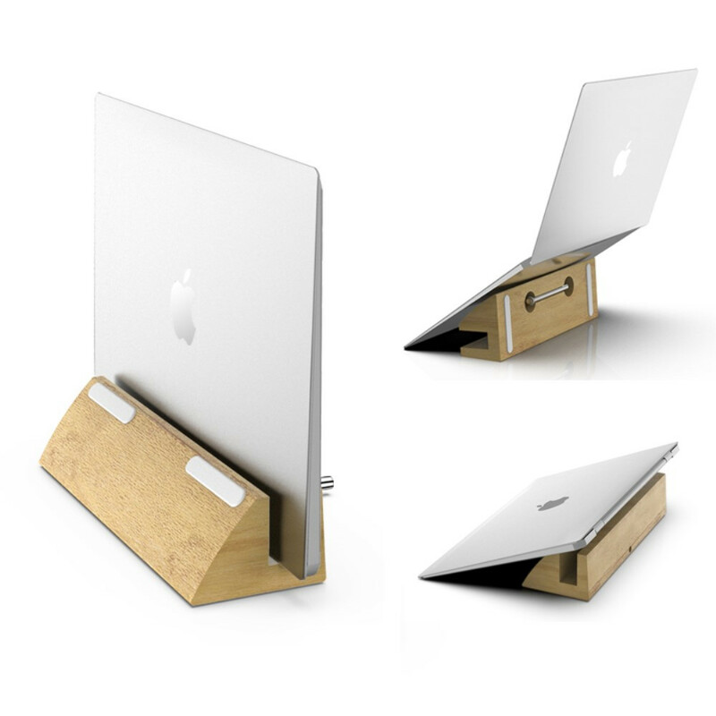 Support du bureau en Bloque de Bois DIROSE pour MacBook