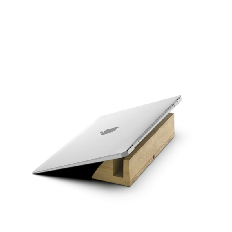 Support du bureau en Bloque de Bois DIROSE pour MacBook