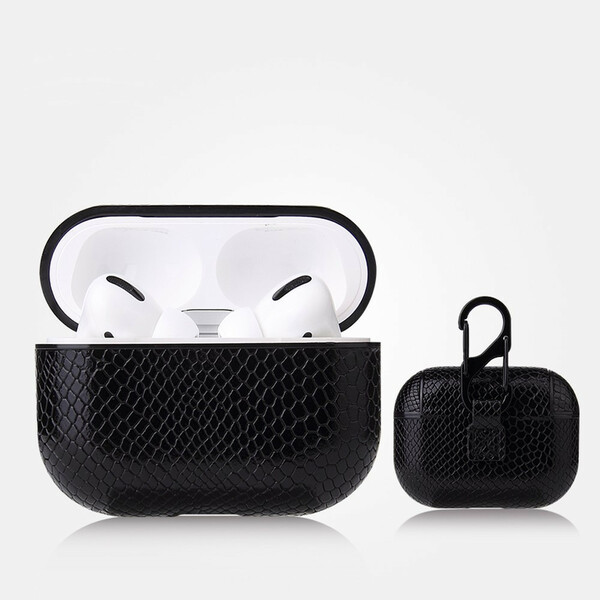 Coque AirPods Pro Effet Peau de Serpent avec Mousqueton