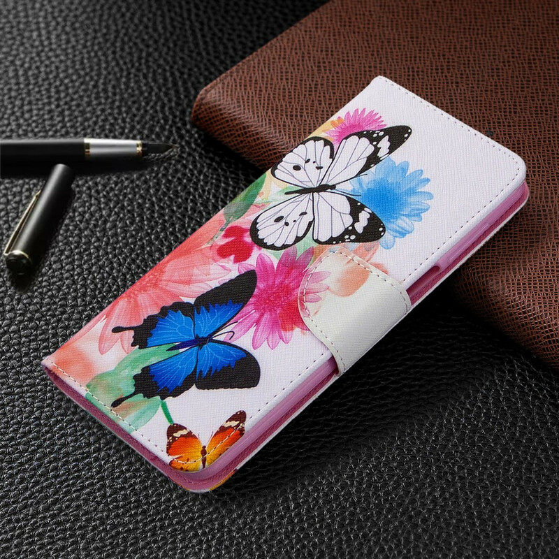 Housse Xiaomi Redmi Note 9S / Note 9 Pro Papillons et Fleurs Peints