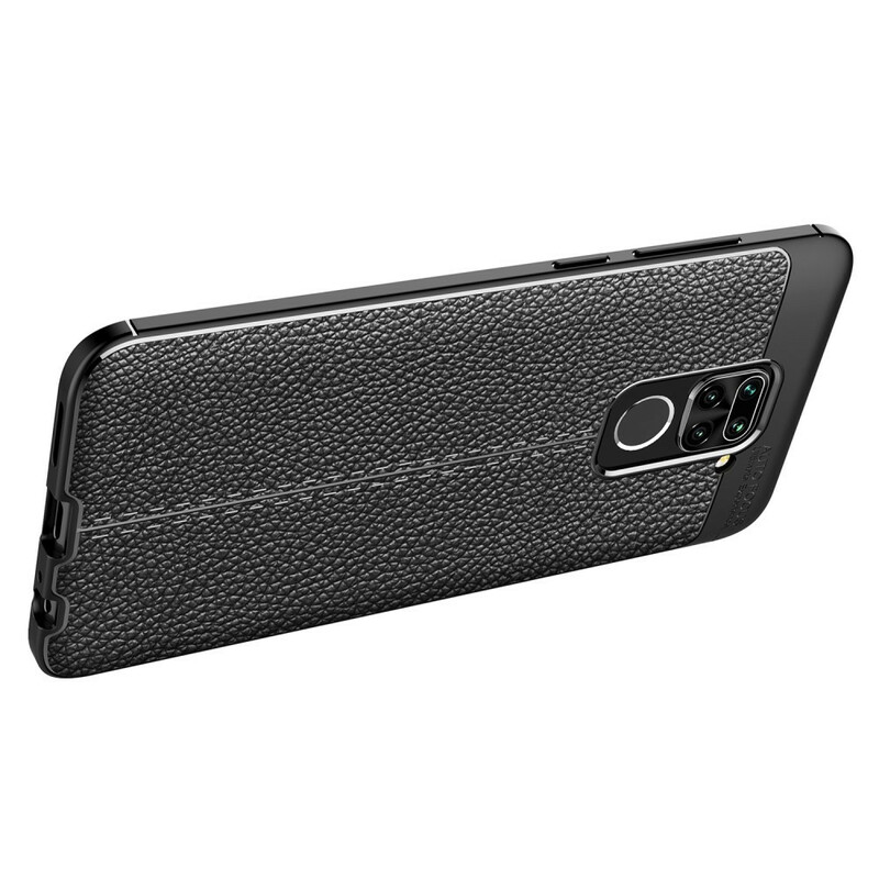 Coque Xiaomi Redmi Note 9 Effet Cuir Litchi Double line