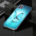 Coque Huawei P40 Lite Papillon Bleu Fluorescente