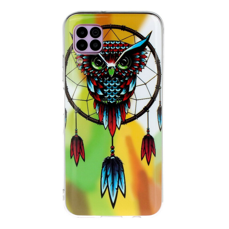 Coque Huawei P40 Lite Attrape Rêves Hibou Fluorescente