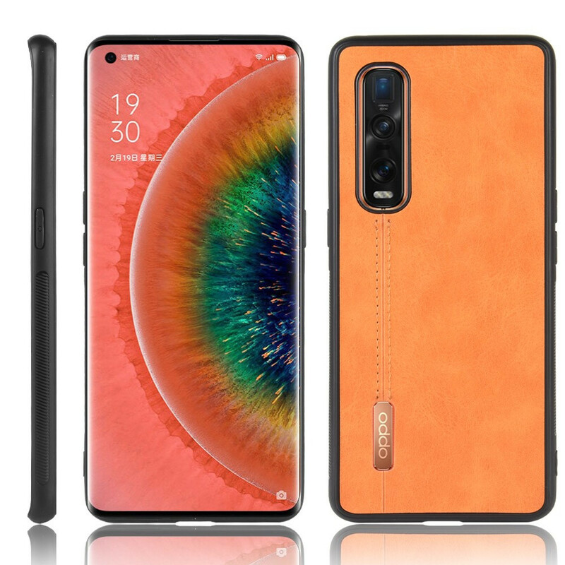 Coque Oppo Find X2 Pro Effet Cuir Couture