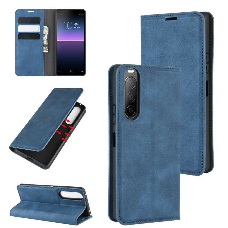 Flip Cover Sony Xperia 10 II Effet Cuir Douceur