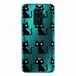 Coque Xiaomi Redmi Note 9 Multiples Chats Noirs