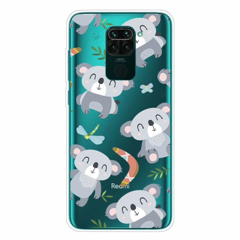 Coque Xiaomi Redmi Note 9 Petits Pandas Gris