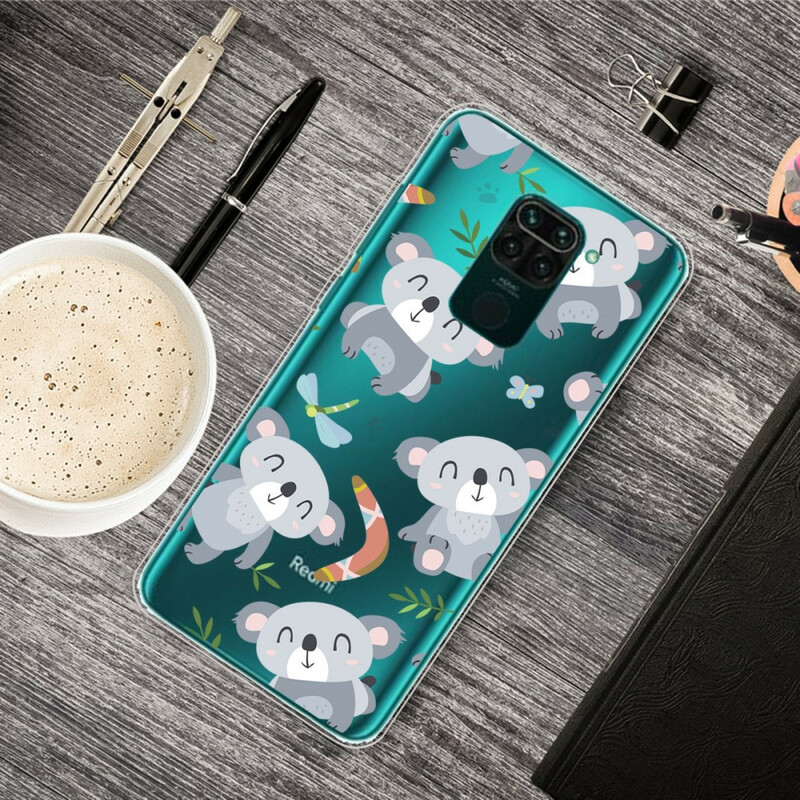 Coque Xiaomi Redmi Note 9 Petits Pandas Gris