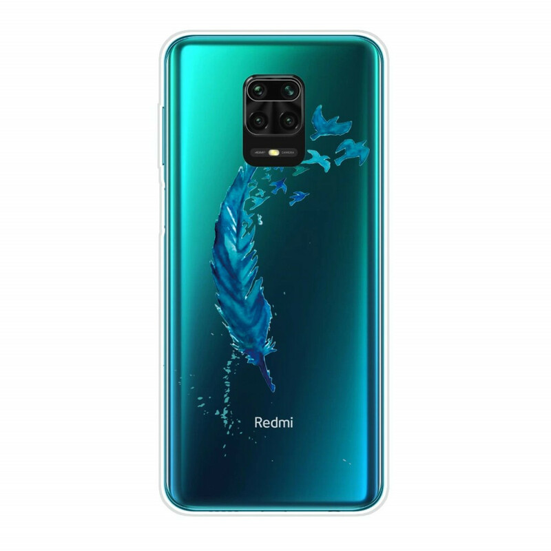 Coque Xiaomi Redmi Note 9S / Redmi Note 9 Pro Belle Plume Bleue