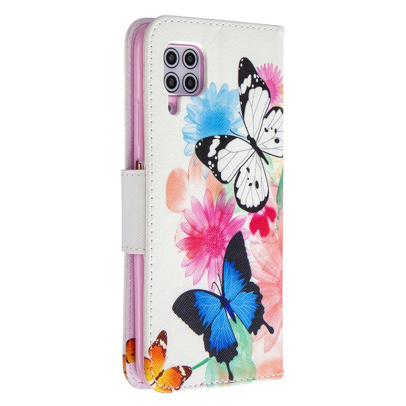 Housse Huawei P40 Lite Papillons et Fleurs Peints