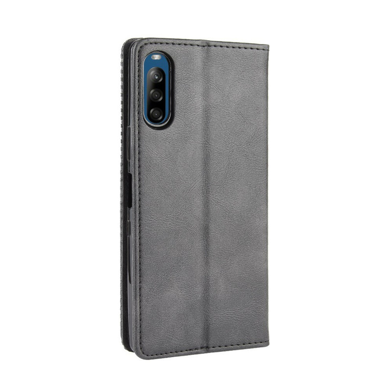 Flip Cover Sony Xperia L4 Effet Cuir Vintage Stylisé