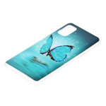 Coque Samsung Galaxy A41 Papillon Bleu Fluorescente