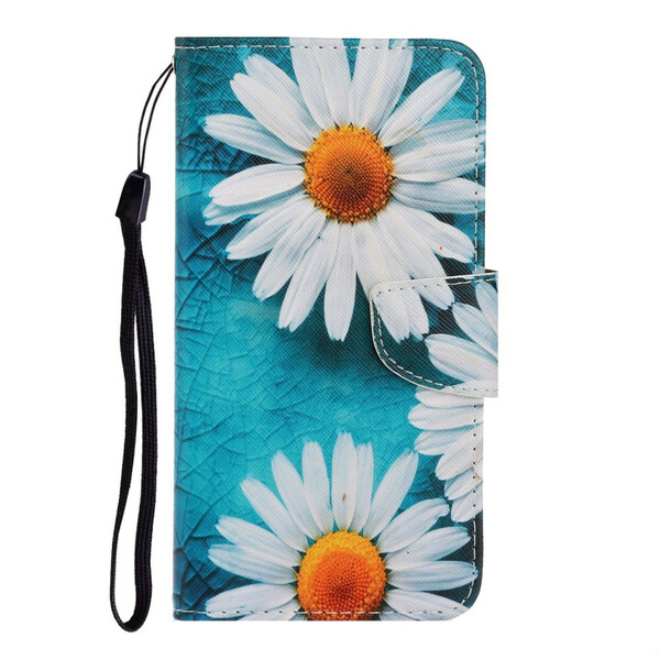 Housse Samsung Galaxy A41 Marguerites à Lanière