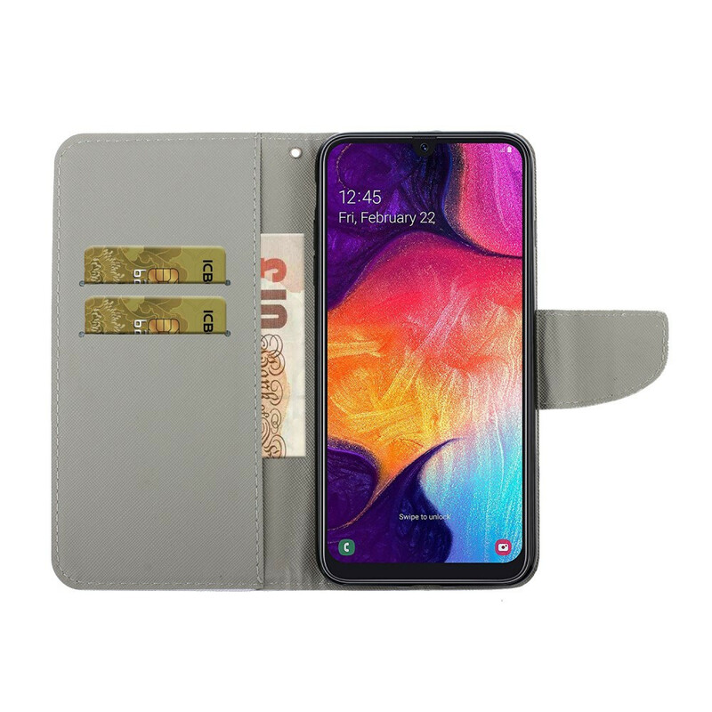 Housse Samsung Galaxy A41 Marguerites à Lanière