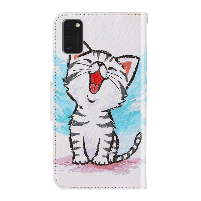 Housse Samsung Galaxy A41 Chaton Couleur à Lanière