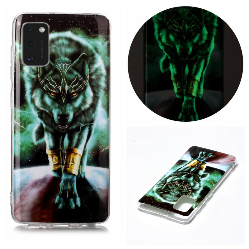 Coque Samsung Galaxy A41 Série Loup Fluorescente