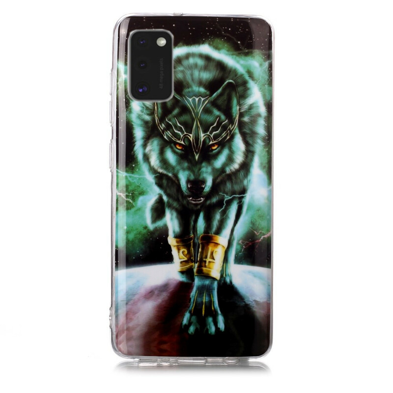 Coque Samsung Galaxy A41 Série Loup Fluorescente