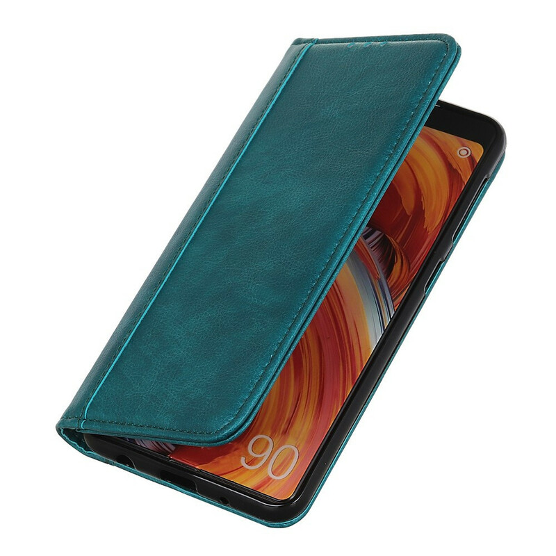 Flip Cover Samsung Galaxy A41 Cuir Litchi Fendu Classique