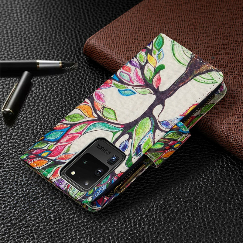 Housse Samsung Galaxy S20 Ultra Poche Zippée Arbre