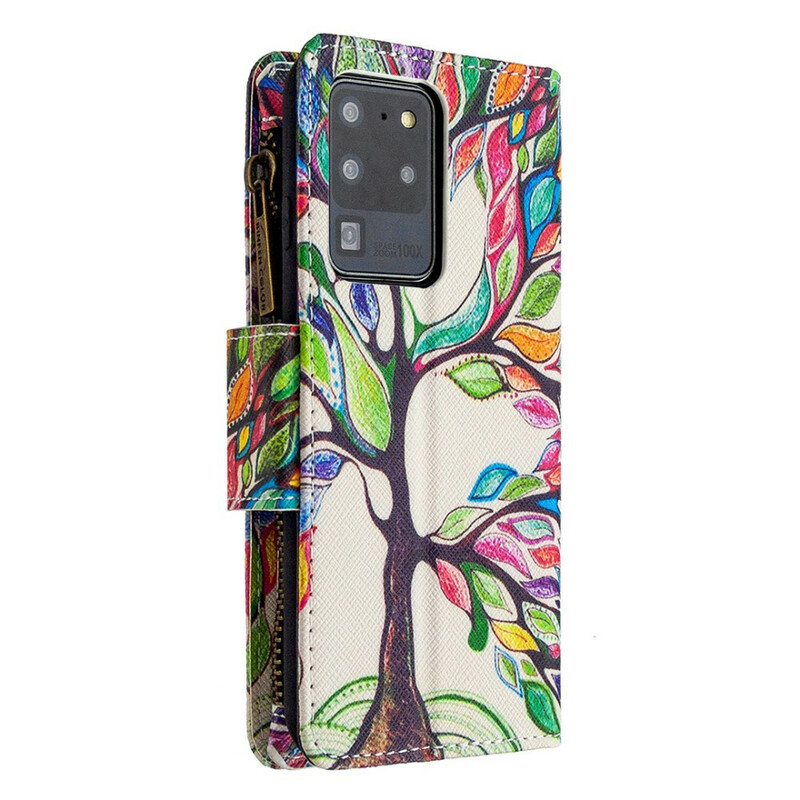 Housse Samsung Galaxy S20 Ultra Poche Zippée Arbre