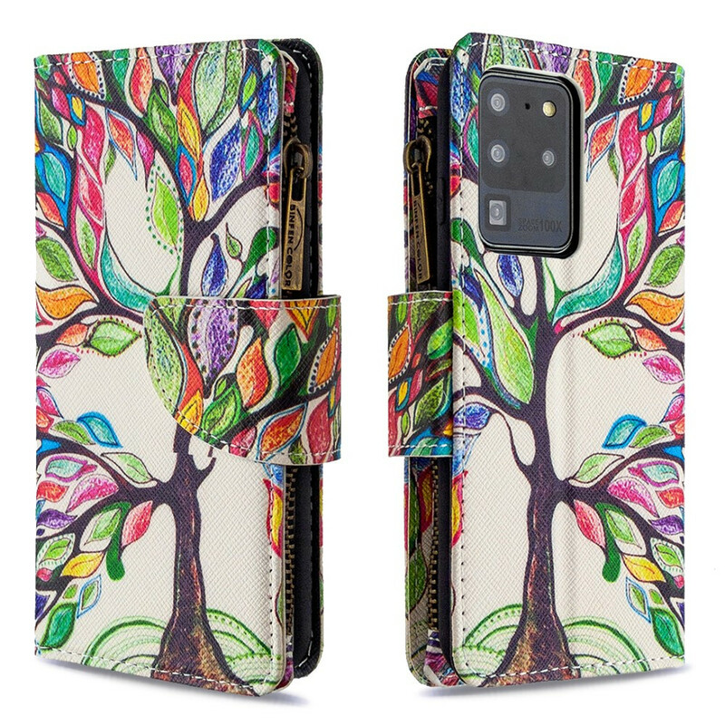 Housse Samsung Galaxy S20 Ultra Poche Zippée Arbre