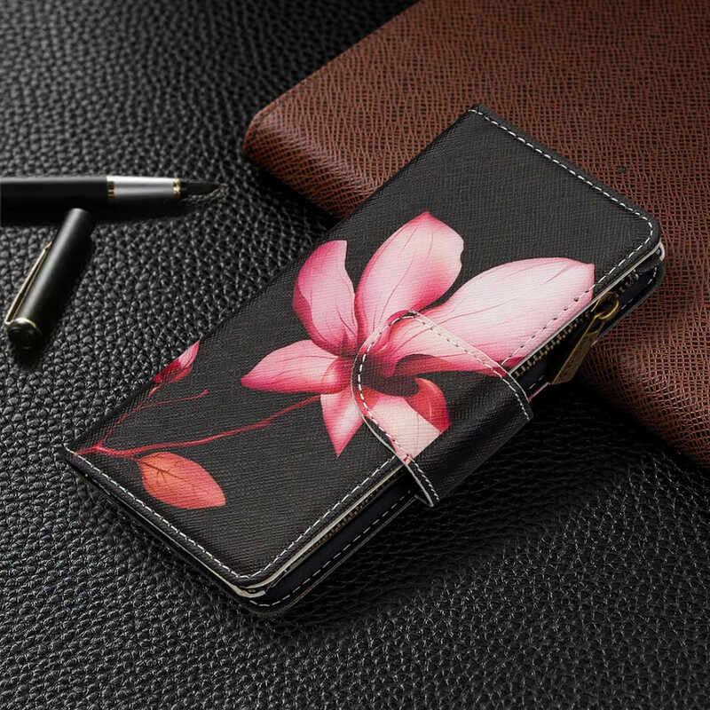 Housse Samsung Galaxy S20 Ultra Poche Zippée Fleur