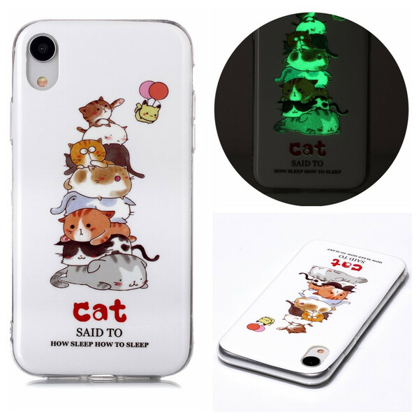 Coque iPhone XR Cats Fluorescente