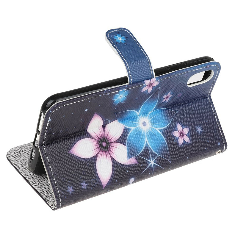 Housse iPhone XR Fleurs Lunaires à Lanière