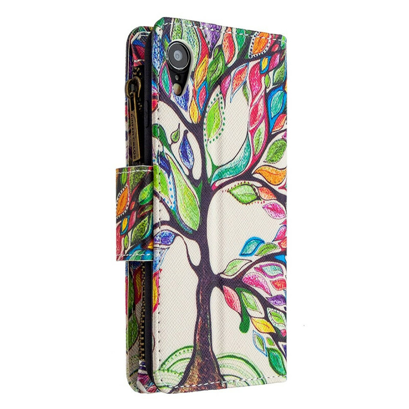 Housse iPhone XR Poche Zippée Arbre