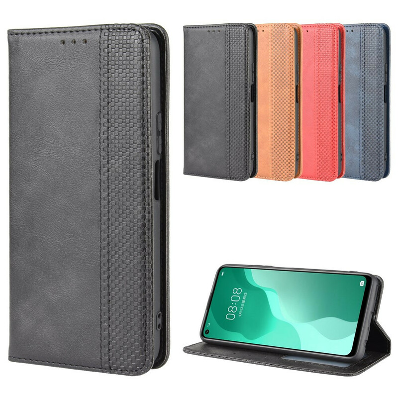 Flip Cover Huawei P40 Lite 5G  Effet Cuir Vintage Stylisé