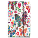 Smart Case Samsung Galaxy Tab S6 Lite Papillons et Fleurs Rétros