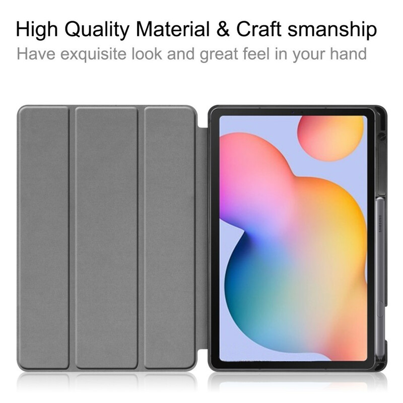 Smart Case Samsung Galaxy Tab s6 Lite Tri Fold Porte-Crayon