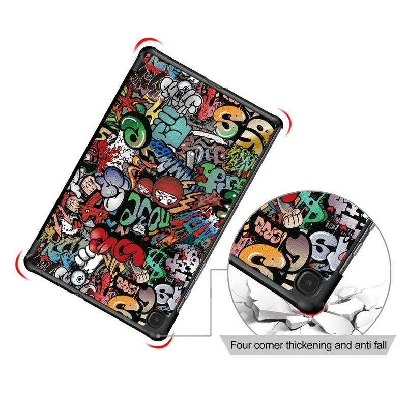 Smart Case Samsung Galaxy Tab S6 Lite Renforcée Graffitis