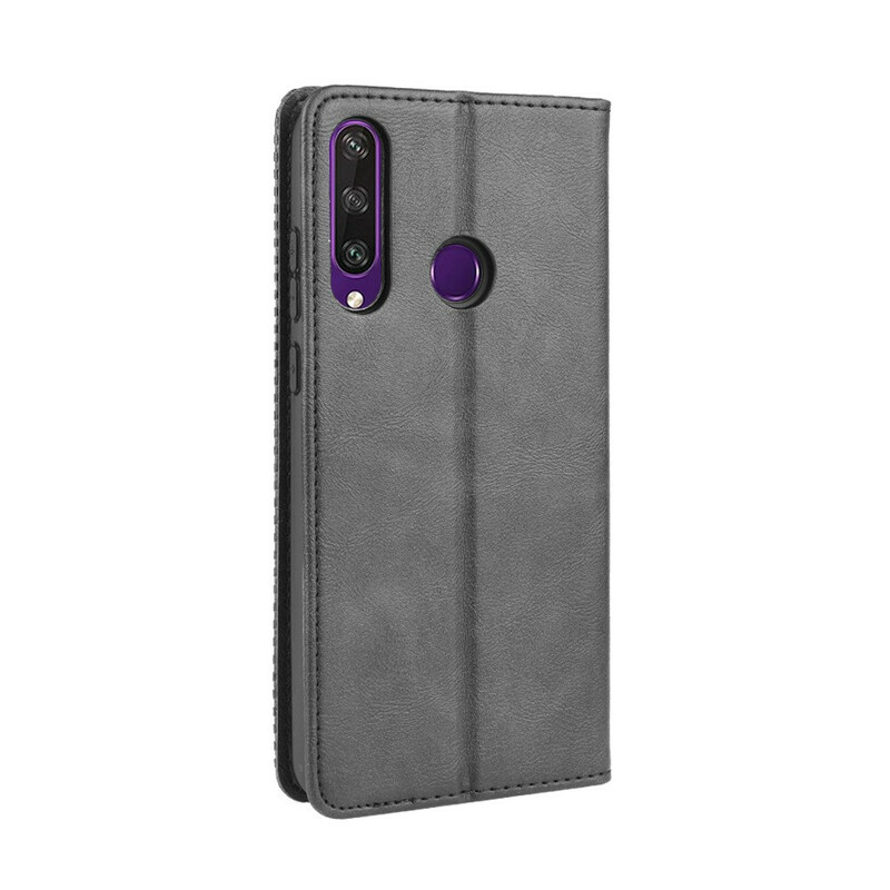 Flip Cover Huawei Y6p Effet Cuir Vintage Stylisé