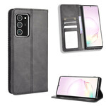 Flip Cover Samsung Galaxy Note 20 Effet Cuir Vintage Stylisé