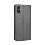 Flip Cover Xiaomi Redmi 9A Effet Cuir Vintage Stylisé