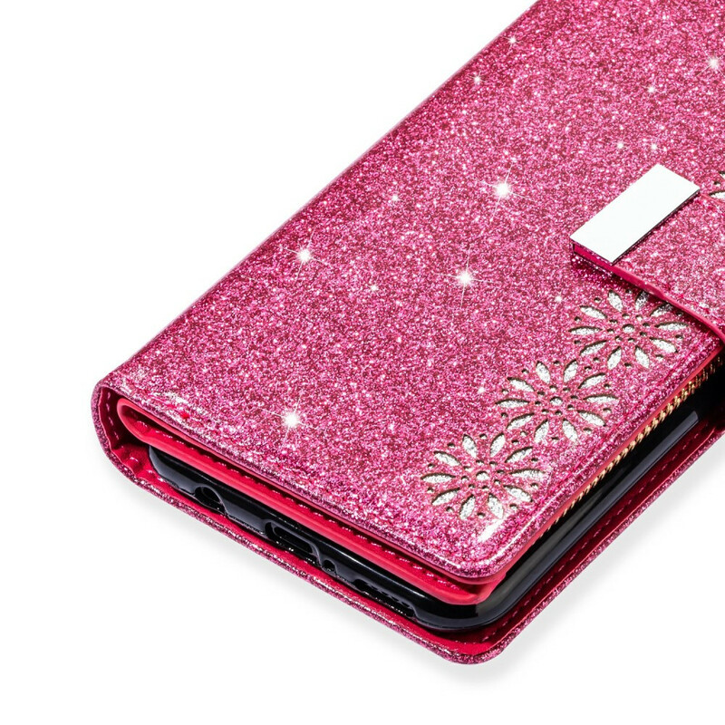 Housse Samsung Galaxy Note 20 Paillettes Portefeuille Zip