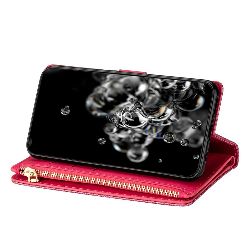 Housse Samsung Galaxy Note 20 Paillettes Portefeuille Zip