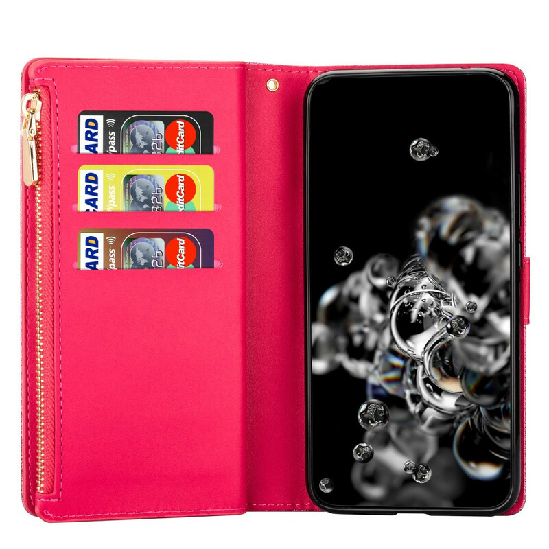 Housse Samsung Galaxy Note 20 Paillettes Portefeuille Zip