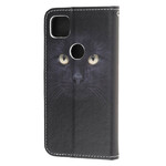 Housse Google Pixel 4a Yeux de Chat Noir à Lanière