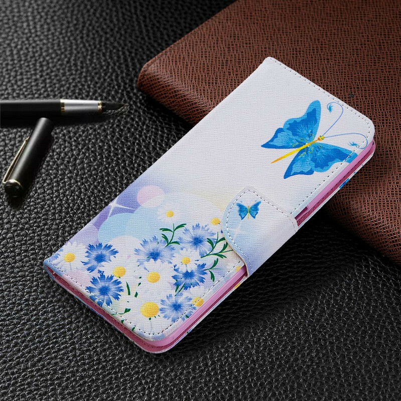 Housse Oppo A72 Papillons et Fleurs Peints