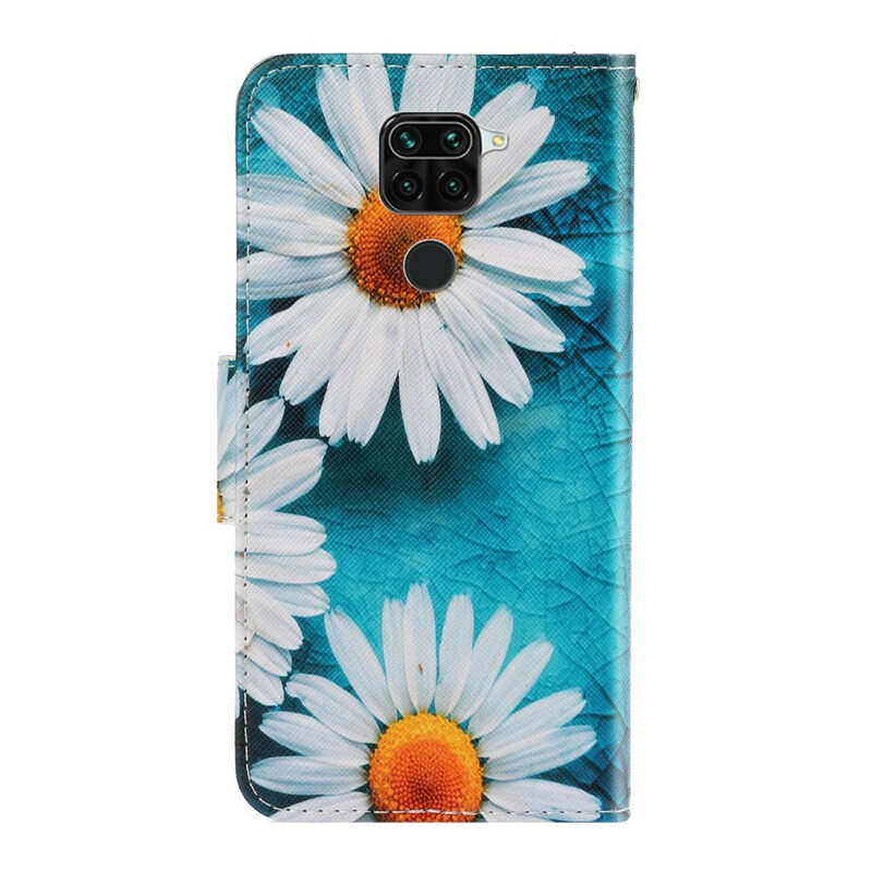 Housse Xiaomi Redmi Note 9 Marguerites à Lanière